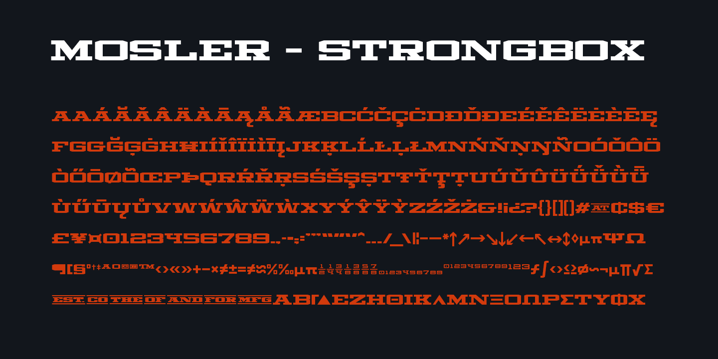 Пример шрифта Mosler Strongbox